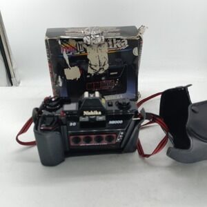 Nishika N8000 3D 35mm Film Camera Quad Lens Vintage with Case Box Hong Kong r1